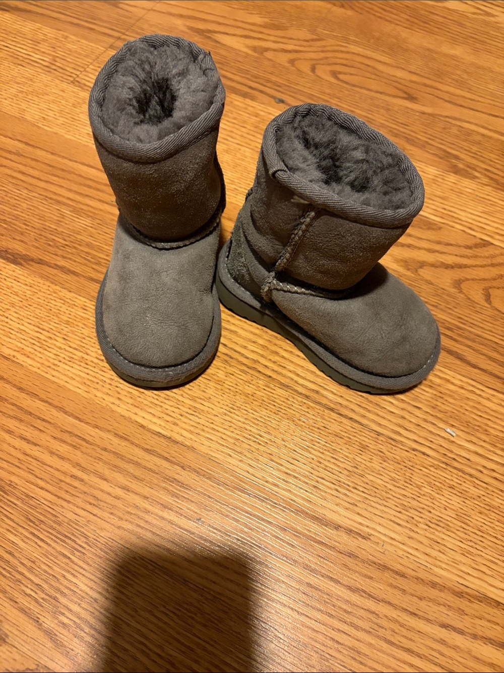 UGG Kids Short Gray Sheepskin Boots
